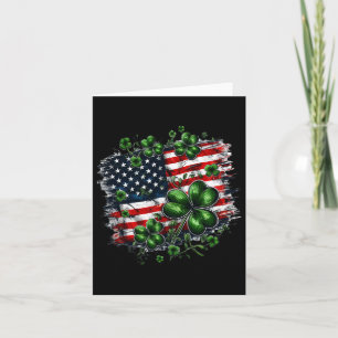 Shamrocks en de Amerikaanse vlag op St Patrick's D Kaart