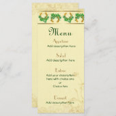 Shamrocks en Gold Irish Wedding Menu (Voorkant / Achterkant)