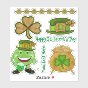 Shamrocks en gouden Ierse vinylset Sticker