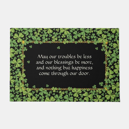 Shamrocks en Irish Blessing Deurmat (Voorkant)