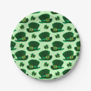 Shamrocks en Leprechaun-Petten Papieren Bordje