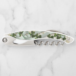 Shamrocks en linten Ierse kurkentrekker