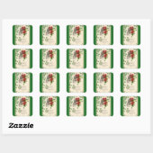  shamrocks en Rozen Vierkante Sticker (Vel)