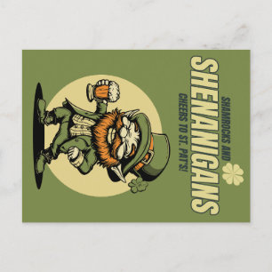 Shamrocks en Shenanigans St. Patrick's Day Briefkaart