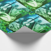 Shamrocks en St.Patrick's Day Cat Making Music Cadeaupapier (Hoek)