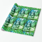 Shamrocks en St.Patrick's Day Cat Making Music Cadeaupapier (Uitgerold)