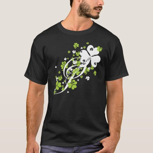 Shamrocks en Swirls T-shirt (Voorkant)