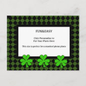 Shamrocks en uw foto op een groen en zwart briefkaart (Voorkant)