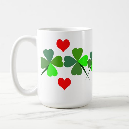 Shamrocks et coeurs Mug (Gauche)