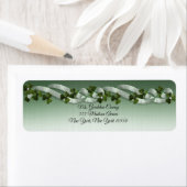 Shamrocks et rubans étiquette de adresse irlandais (En situation)