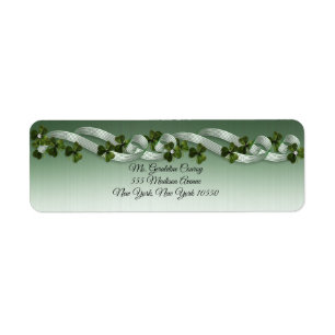 Shamrocks et rubans étiquette de adresse irlandais