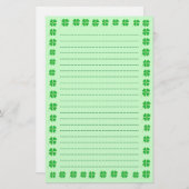 Shamrocks, getrimd in gouden, geblindeerde banketb briefpapier (Voorkant / Achterkant)