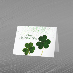 Shamrocks Green Confetti St Patricks Day Feestdagen Kaart