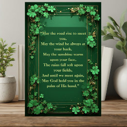 Shamrocks Green May the Road Rise Irish Blessing Fotoplaat