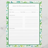Shamrocks Green White Recipe Paper Sheet (Voorkant)