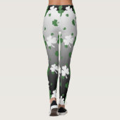Shamrocks, groen en wit op gegraveerd veld leggings (Achterkant)