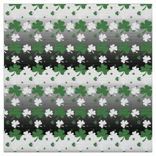 Shamrocks, groen en wit op gegraveerd veld stof