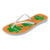 Shamrocks Groene Witte Oranje Teenslippers (Schuin)