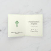 Shamrocks Iers Keltisch Kruis Roze Rozen Condolean Bedankkaart (Binnen)