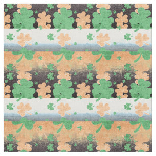 Shamrocks in de Ierse vlag met drukke kleppen Stof