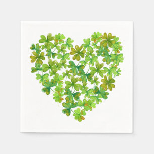 Shamrocks in een hart servet