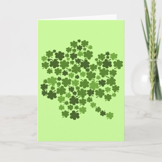 Shamrocks in een Shamrock Kaart (Voorkant)