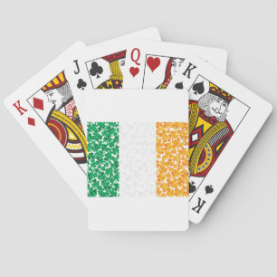 Shamrocks in een vlag pokerkaarten