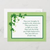 Shamrocks Irish Blessing Briefkaart (Voorkant / Achterkant)