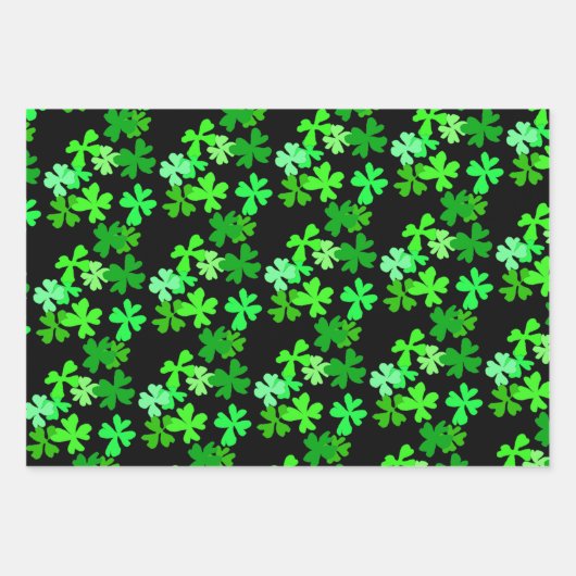 Shamrocks Irish Clover Green Beer Cheers Inpakpapier Vel (Voorkant 2)