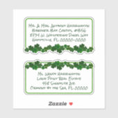 Shamrocks Irish Green Pre-print Mailing Labels (Vel)