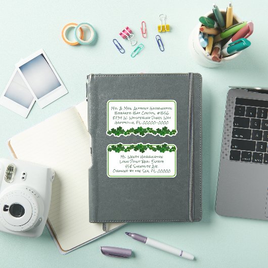 Shamrocks Irish Green Pre-print Mailing Labels (iPad Cover)
