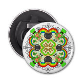 Shamrocks, Leprechauns St Patrick's Day Button Flesopener (Voorkant)