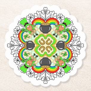 Shamrocks, Leprechauns St Patrick's Day Kartonnen Onderzetters