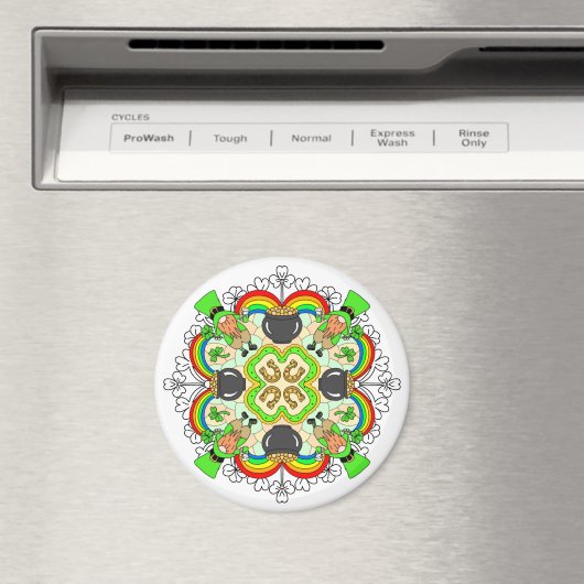 Shamrocks, Leprechauns St Patrick's Day Magneet (Insitu (Vaatwasser))