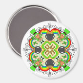 Shamrocks, Leprechauns St Patrick's Day Magneet (Voorkant / Achterkant)