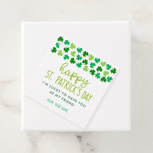 Shamrocks Lucky vriendin St. Patrick's Day Bedankjes Labels (In situ)