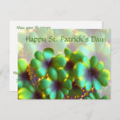 Shamrocks met gouden accenten, St. Patrick's Day Briefkaart (Voorkant / Achterkant)