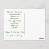 Shamrocks met gouden accenten, St. Patrick's Day Briefkaart (Achterkant)