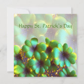 Shamrocks met gouden accenten, St. Patrick's Day Feestdagenkaart (Voorkant)