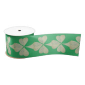 Shamrocks op groen satin-lint lint (Spoel)