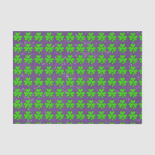 Shamrocks op paarse tissuepapier