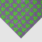 Shamrocks op paarse tissuepapier (Detail)