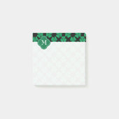 Shamrocks op zwart, monogrammed Initiaal 3x3 Post-it® Notes (Voorkant)