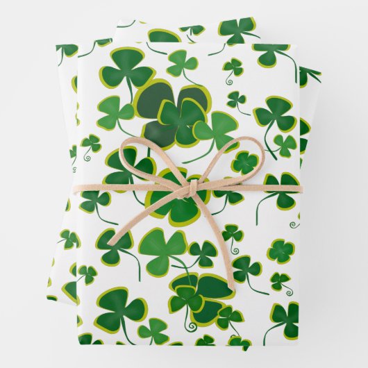 Shamrocks — Papierplaten voor onmiddellijke verpak Inpakpapier Vel (In situ)