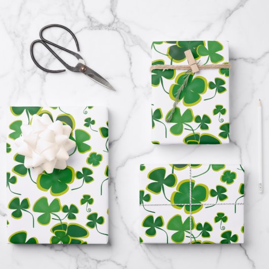 Shamrocks — Papierplaten voor onmiddellijke verpak Inpakpapier Vel (Voorkant)