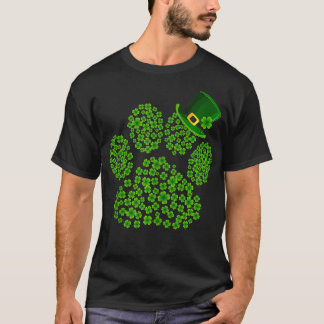 Shamrocks Paw Print Grappig Schattige Dog Cat Love T-shirt