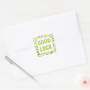 Shamrocks Regenboog Waterverf ST PATRICKS SUCCES Vierkante Sticker