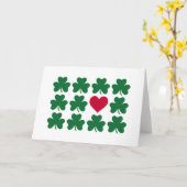 Shamrocks rood hart kaart (Gele Bloem)