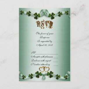 Shamrocks RSVP de mariage irlandais