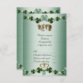Shamrocks RSVP de mariage irlandais (Devant / Derrière)